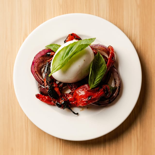 MOZZARELLA DE BUFALA & NARDELOO PEPPER AGRODOLCE.