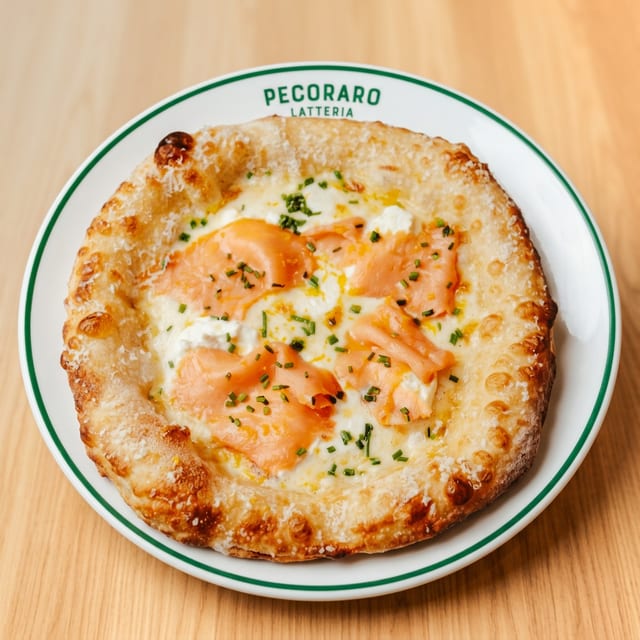 SMOKED SALMON PIZZA.